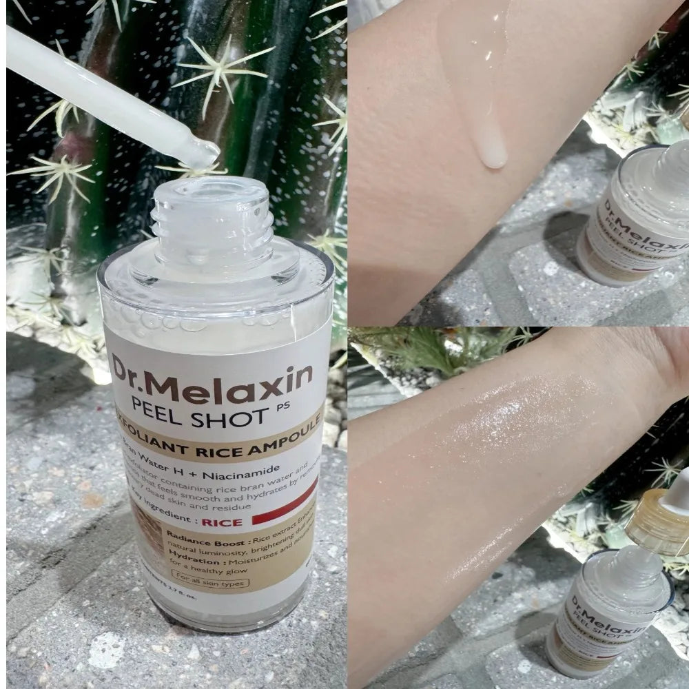 80ml White Black Rice Exfoliating Essence For Sensitive Skin Deep Hydration Gentle Peel Moisturizing Barrier Repair Natural Care