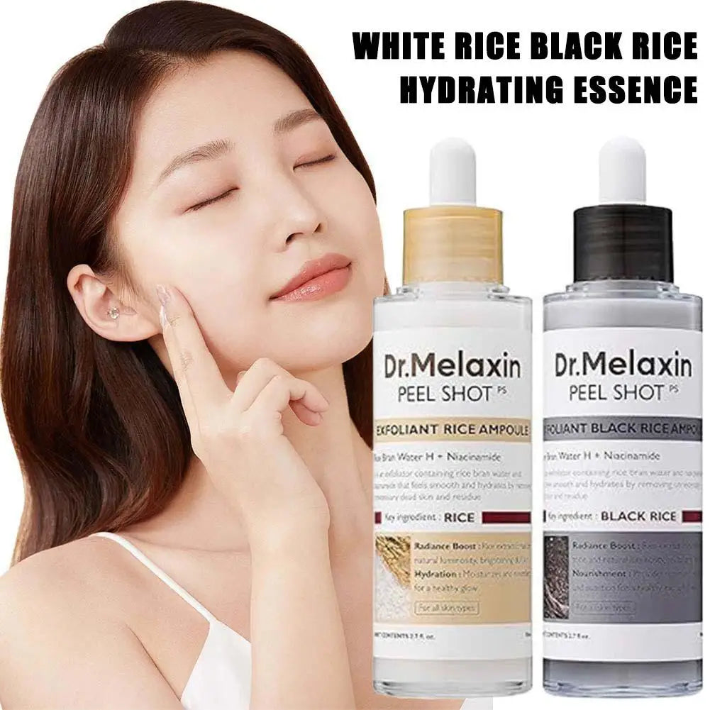 80ml White Black Rice Exfoliating Essence For Sensitive Skin Deep Hydration Gentle Peel Moisturizing Barrier Repair Natural Care