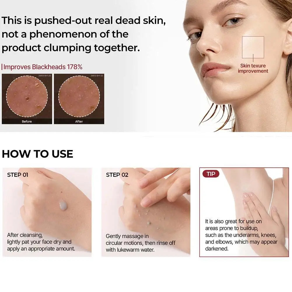 80ml White Black Rice Exfoliating Essence For Sensitive Skin Deep Hydration Gentle Peel Moisturizing Barrier Repair Natural Care